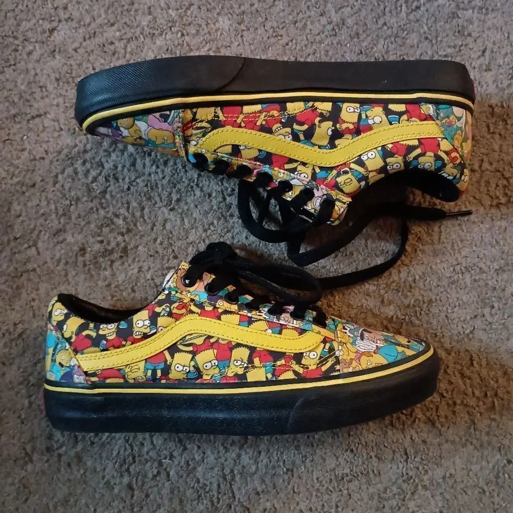 Rare Vans Simpsons Off the Wall Springfield Community Sneakers HTF WMN 9 MN 7.5